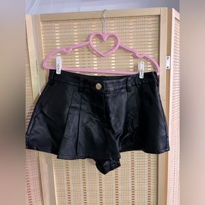 Leather skort
